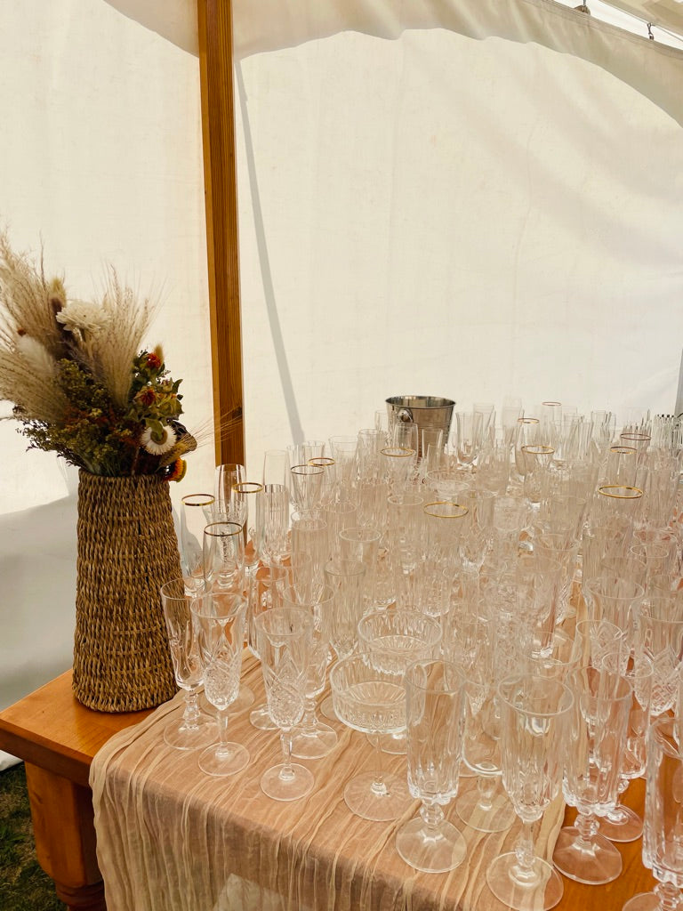 Event Decor Rental - Vintage crystal champagne glasses